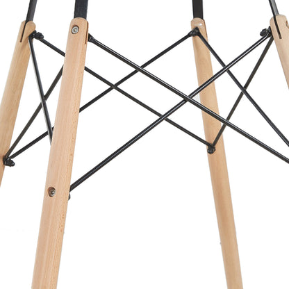 RAY Table à Manger Ronde  en MDF/Verre avec Pieds en Hêtre 80 * 80 * 74 cm - Noir/Blanc/Clair