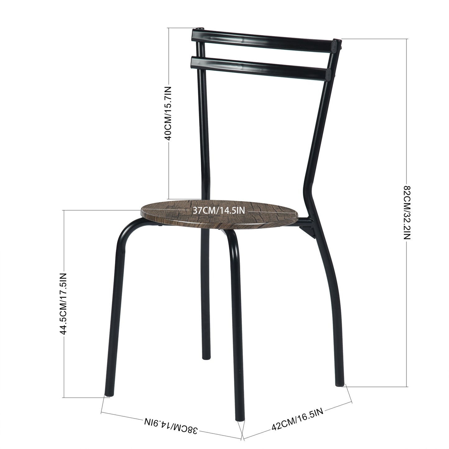 Ensemble Table Modulaire REEDER et 4 Chaises - Chêne/Noir