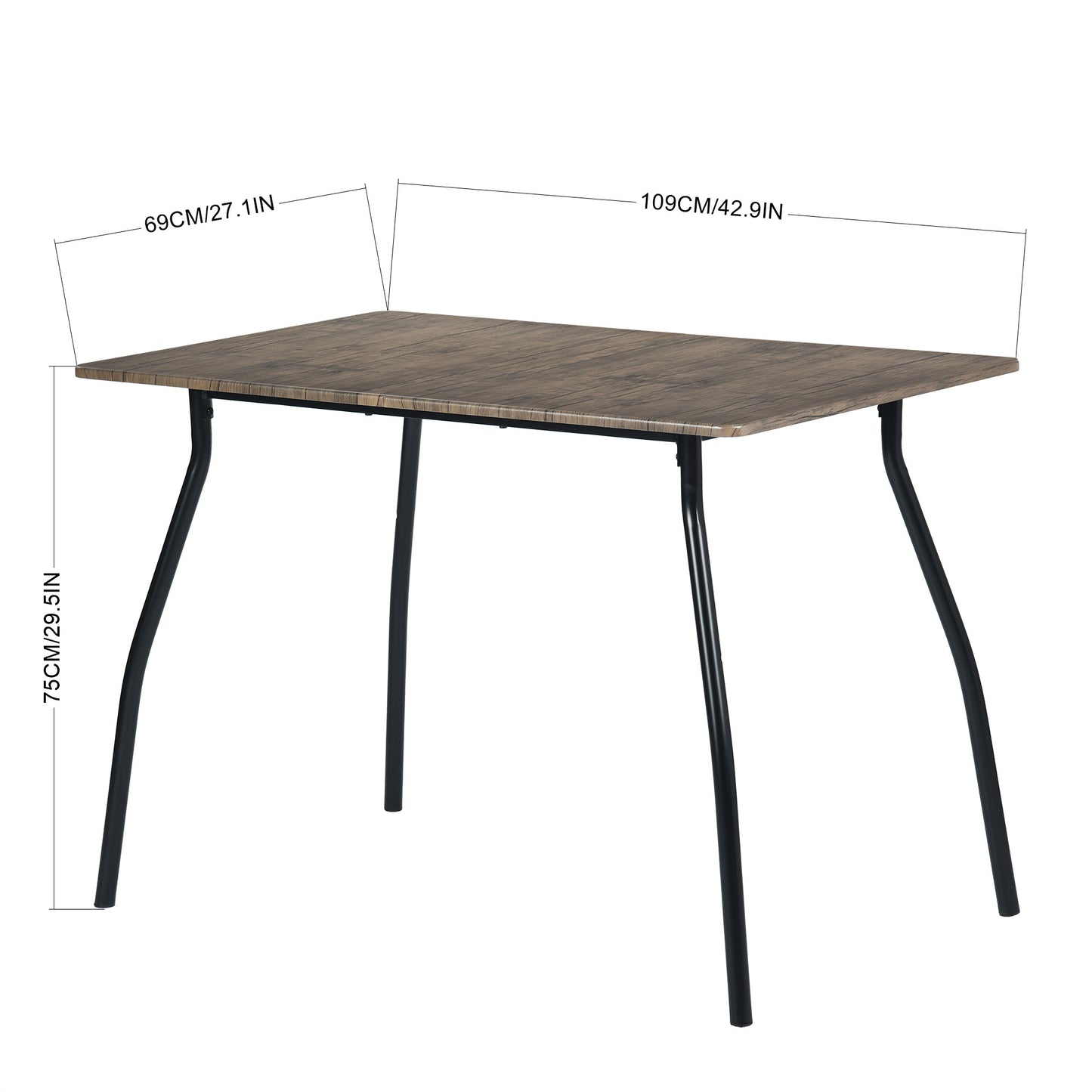 Ensemble Table Modulaire REEDER et 4 Chaises - Chêne/Noir