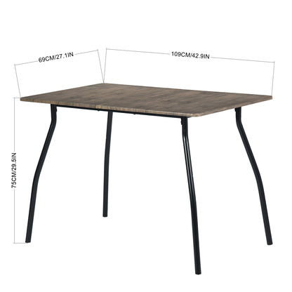 Ensemble Table Modulaire REEDER et 4 Chaises - Chêne/Noir