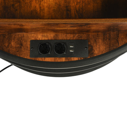Table basse relevable pour salon avec compartiment caché et prises de courant