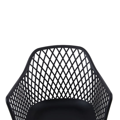 Chaise à bras creux ROME (Ensemble de 6) - Noir/Blanc