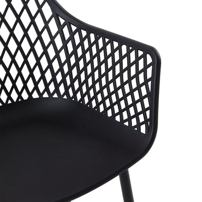 Chaise à bras creux ROME (Ensemble de 6) - Noir/Blanc