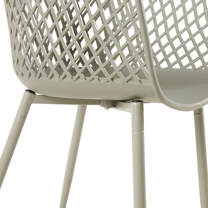 Chaise de salle à manger à accoudoirs creux (lot de 4/6) - Gris-ROME