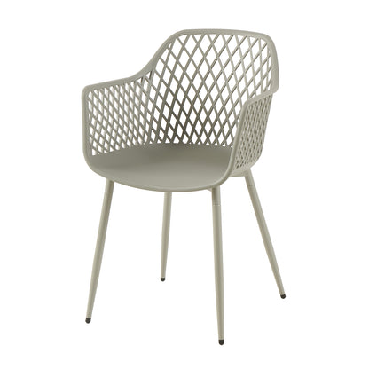 Chaise de salle à manger à accoudoirs creux (lot de 4/6) - Gris-ROME