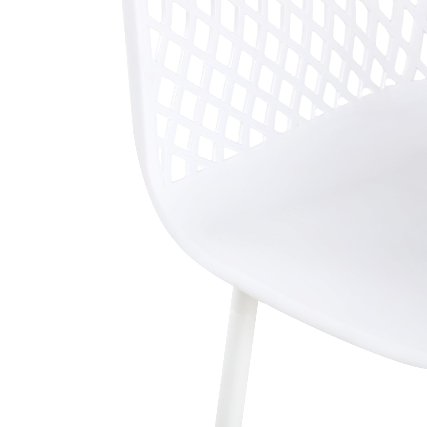 Chaise à bras creux ROME (Ensemble de 4) - Blanc
