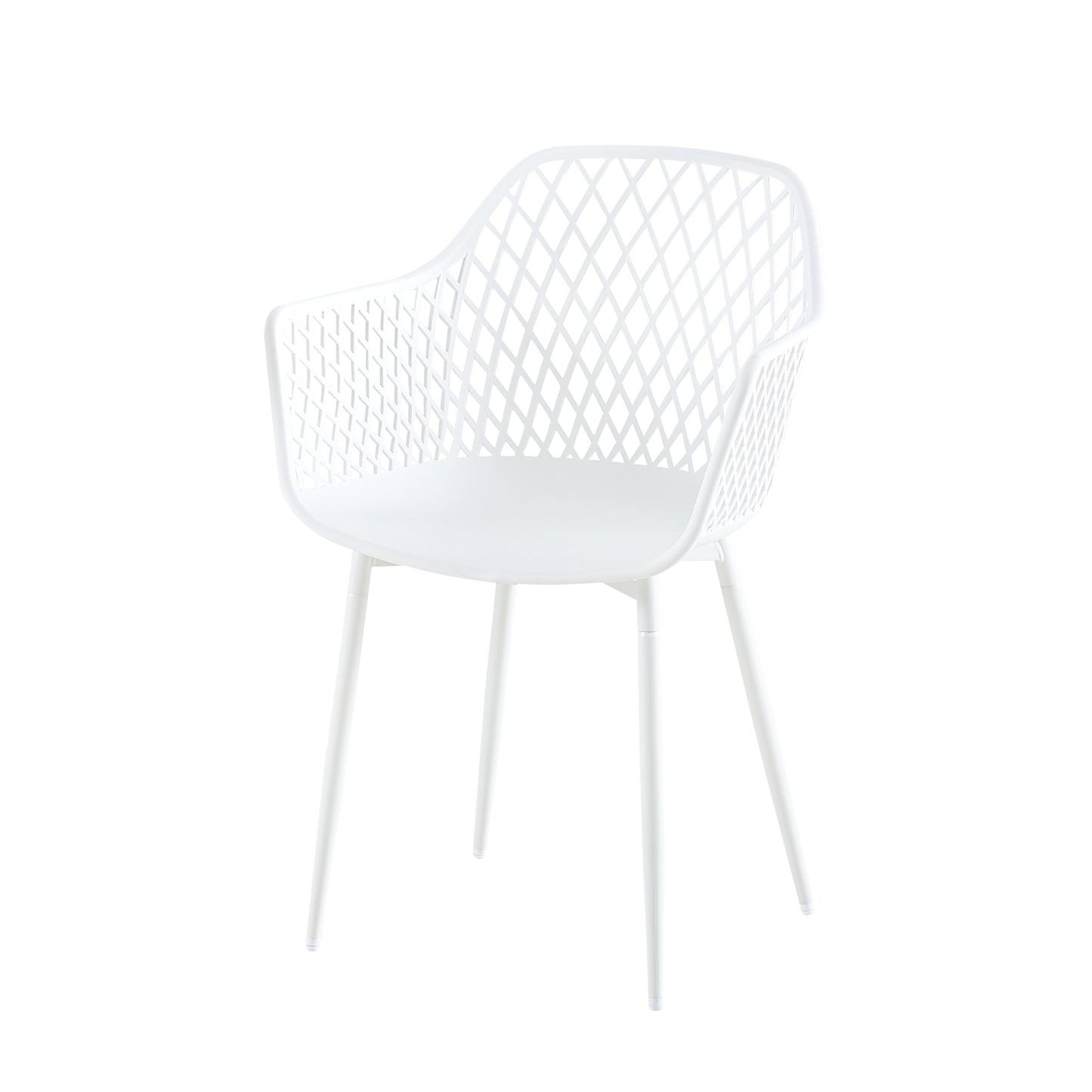 Chaise à bras creux ROME (Ensemble de 4) - Blanc