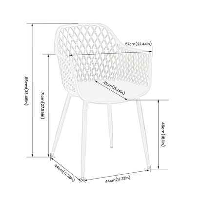 Chaise de salle à manger à accoudoirs creux (lot de 4/6) - Gris-ROME