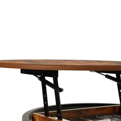 Table basse ronde relevable avec rangement caché - ROSS