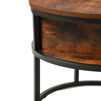 Table basse ronde relevable avec rangement caché - ROSS