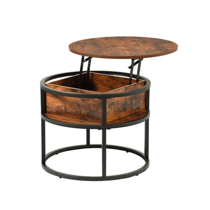 Table basse ronde relevable avec rangement caché - ROSS