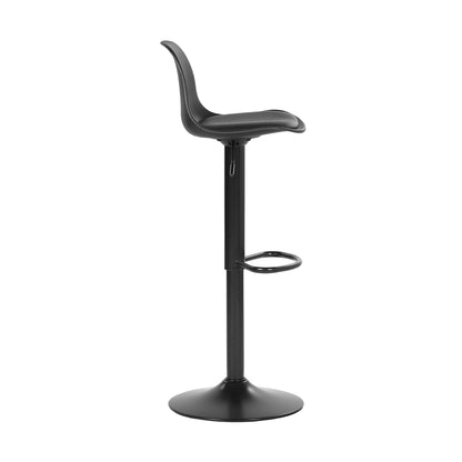 HAZLET Chaise de bar moderne réglable avec dossier et repose-pieds, lot de 2 - Noir