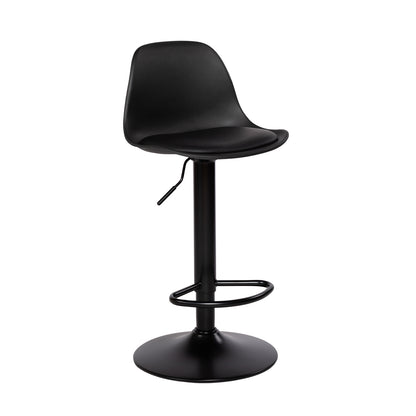 HAZLET Chaise de bar moderne réglable avec dossier et repose-pieds, lot de 2 - Noir