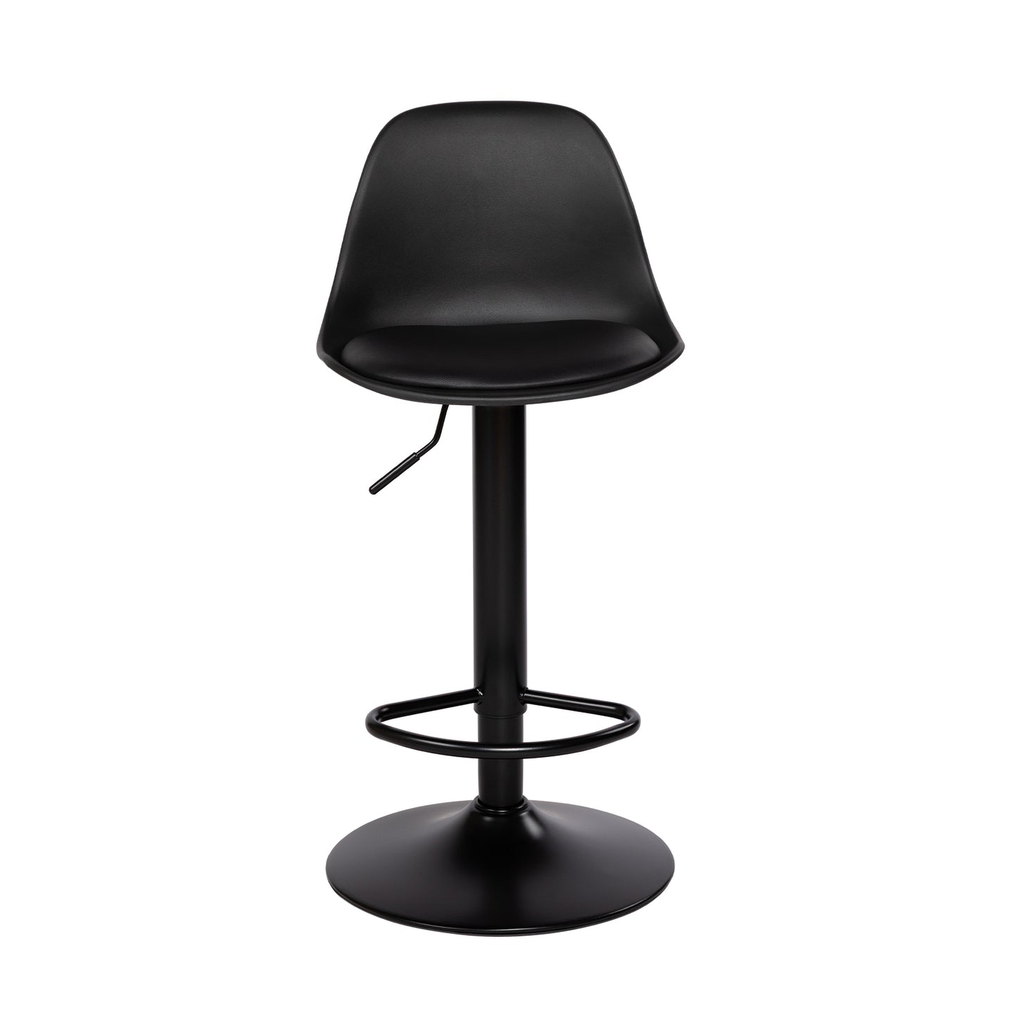 HAZLET Chaise de bar moderne réglable avec dossier et repose-pieds, lot de 2 - Noir