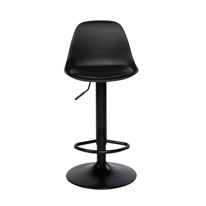 HAZLET Chaise de bar moderne réglable avec dossier et repose-pieds, lot de 2 - Noir