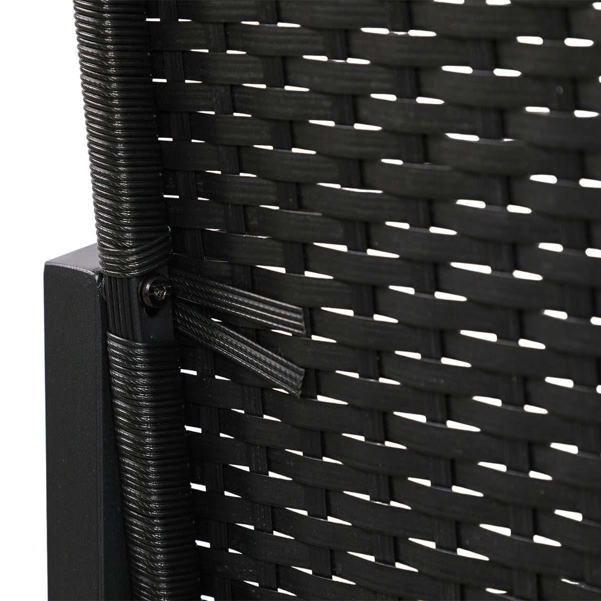Ensemble de mobilier de jardin en rotin 5 pièces, 2 fauteuils + 2 repose-pieds + 1 table - Noir