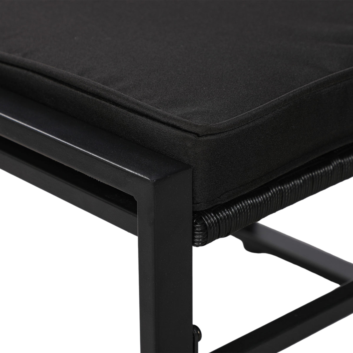 Ensemble de mobilier de jardin en rotin 5 pièces, 2 fauteuils + 2 repose-pieds + 1 table - Noir