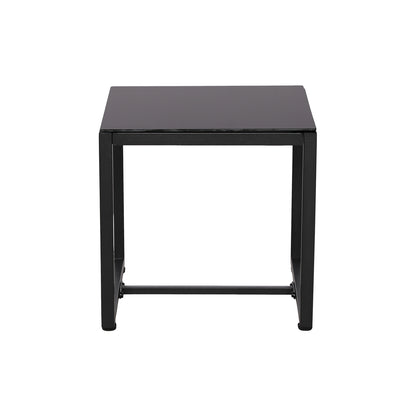Ensemble de mobilier de jardin en rotin 5 pièces, 2 fauteuils + 2 repose-pieds + 1 table - Noir
