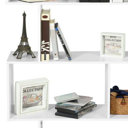 Bibliothèque TILDEN, étagère sur pied, étagère de bureau, séparateur de pièce à 6 compartiments - Blanc