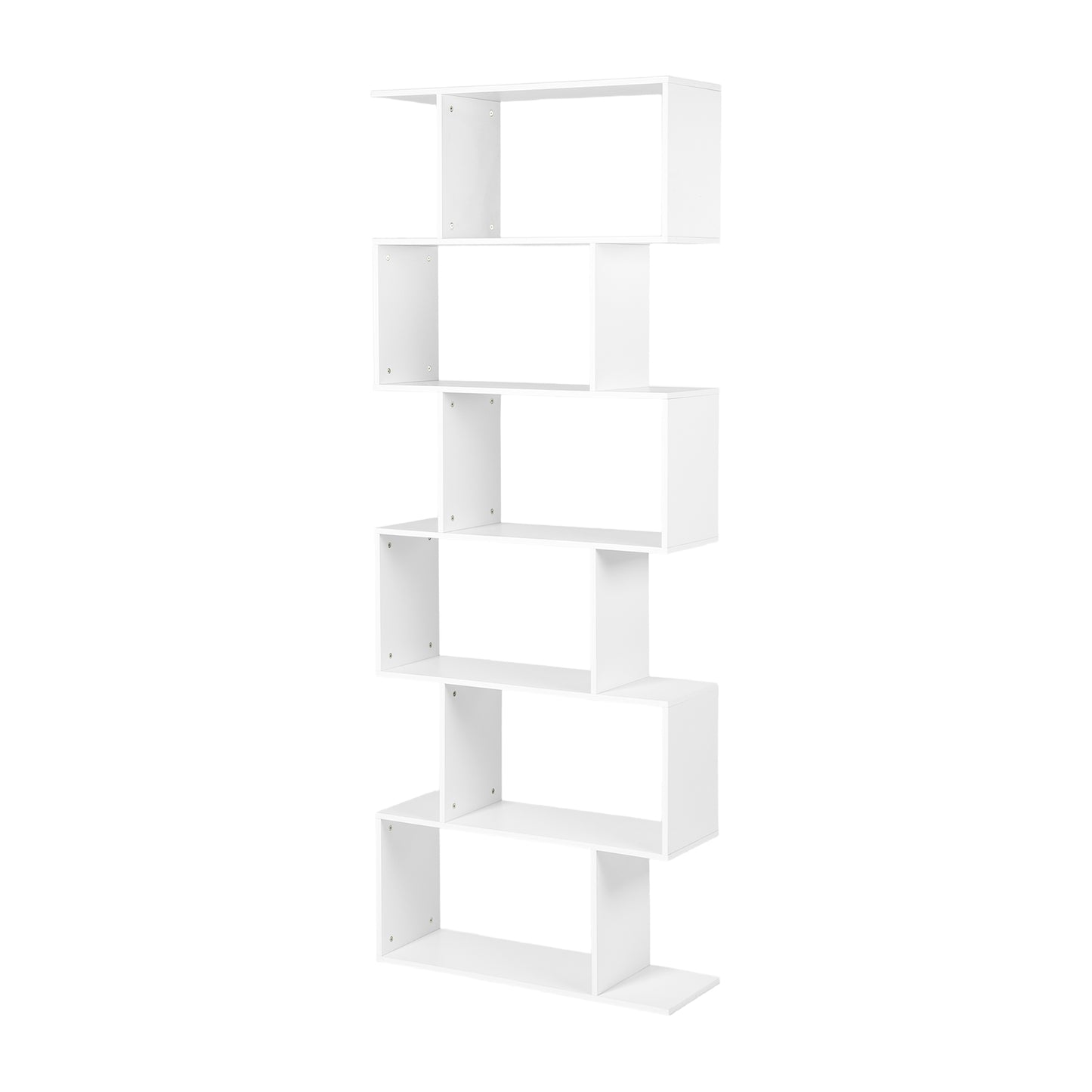 Bibliothèque TILDEN, étagère sur pied, étagère de bureau, séparateur de pièce à 6 compartiments - Blanc