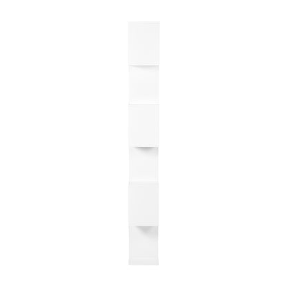 Bibliothèque TILDEN, étagère sur pied, étagère de bureau, séparateur de pièce à 6 compartiments - Blanc