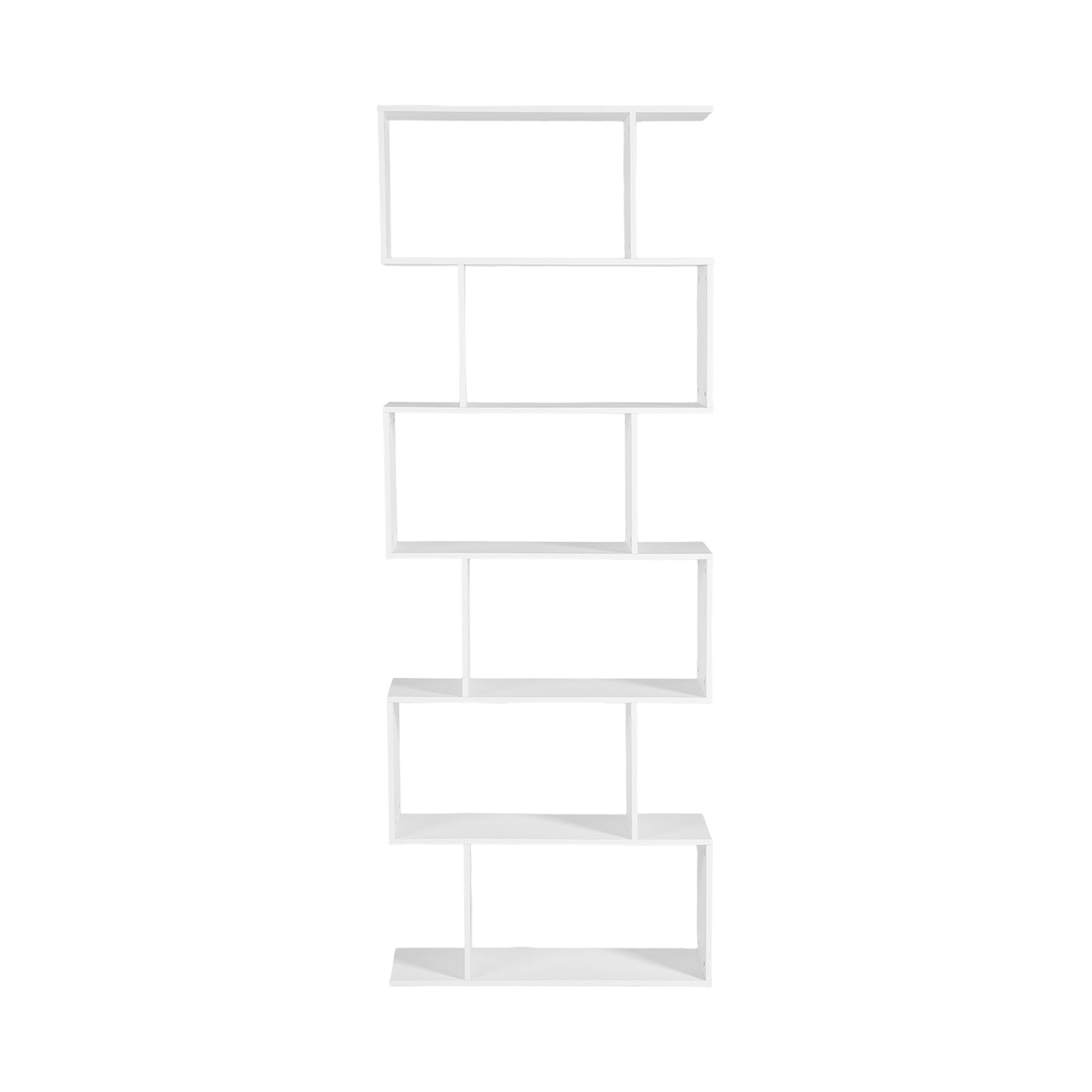 Bibliothèque TILDEN, étagère sur pied, étagère de bureau, séparateur de pièce à 6 compartiments - Blanc