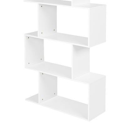 Bibliothèque TILDEN, étagère sur pied, étagère de bureau, séparateur de pièce à 6 compartiments - Blanc