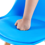 Ensemble de chaises de salle à manger 1/2/4 avec pieds en hêtre - Bleu clair-TULIP