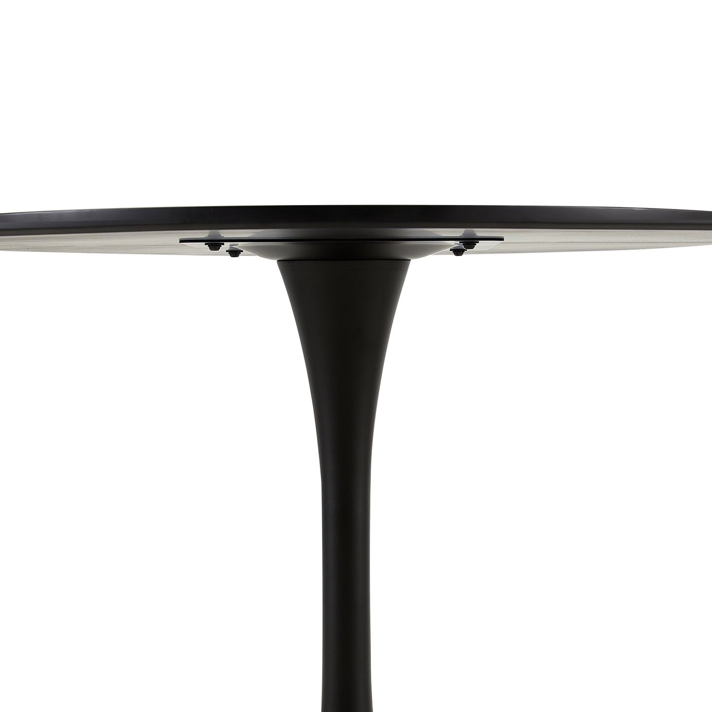 Un plateau de table ne se divise pas TULIP Table à manger à tréteaux avec 70 cm - Blanc/Noir