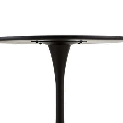 Un plateau de table ne se divise pas TULIP Table à manger à tréteaux avec 70 cm - Blanc/Noir