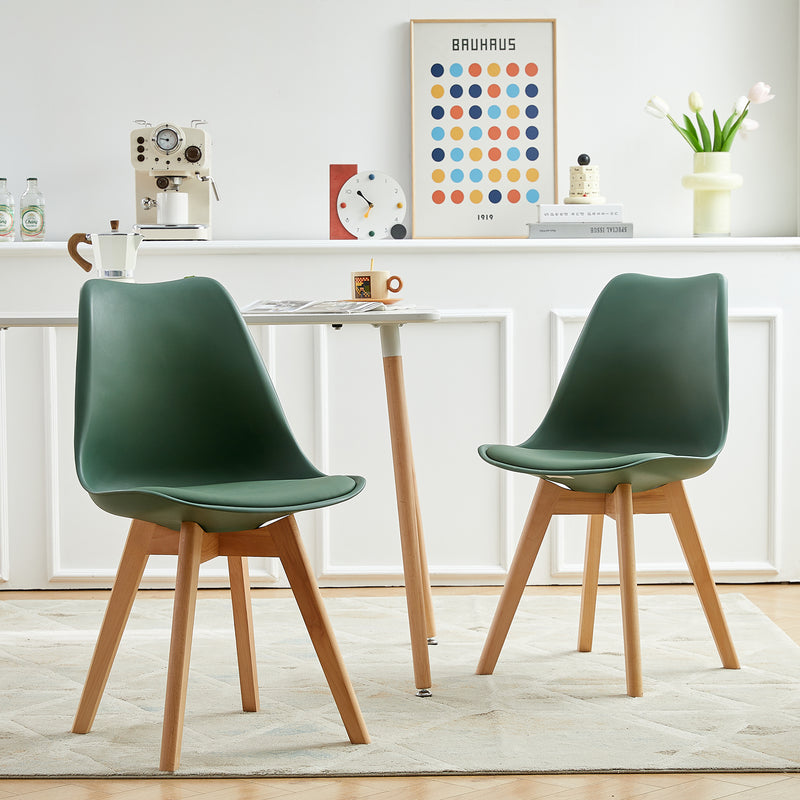 Chaise de Salle à Manger TULIP PP - Vert Mat/Gris Violet/Vert Crème Glacée - Chaise de Bureau Rembourrée en PU