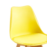 Chaise de Salle à Manger Pieds en Hêtre – Lot de 1 – Jaune Citron – TULIP