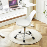 TULIP Chaise de Bureau en Cuir PU Blanc/ Noir avec Réglage de Hauteur