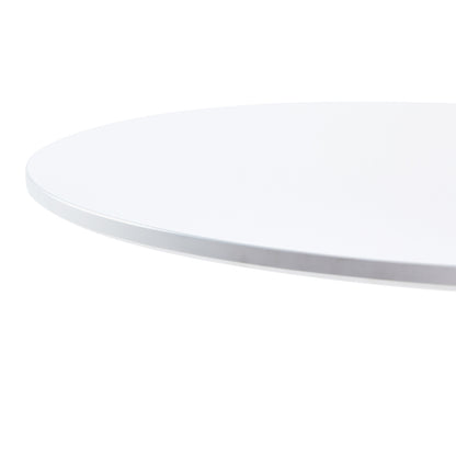 Un plateau de table ne se divise pas TULIP Table à manger à tréteaux avec 70 cm - Blanc/Noir