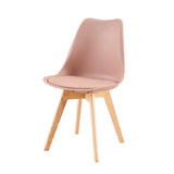 Chaises de salle à manger en cuir avec pieds en chêne (lot de 2/4) Tulipe-Crème glacée verte et pâte de haricot