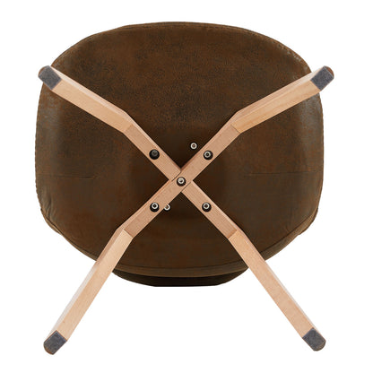 Chaise d'appoint rembourrée en daim TULIP (lot de 4) - Marron