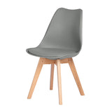 Chaise Style Scandinave Pieds en Chêne - Noir/Blanc/Gris-TULIP PP