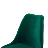 TULIP Chaise de salle à manger rembourrée en velours - vert foncé