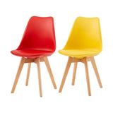 Lot de 2 chaises avec pieds en hêtre - Couleurs mélangées - TULIP