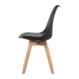 Chaise de salle à manger avec pied en hêtre - Noir et Blanc et Gris-TULIP PP