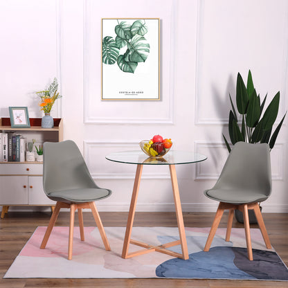 Chaise en Bois de Hêtre avec Coque Plastique et Coussin en PU - Design TULIP Moderne pour Salle à Manger