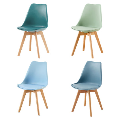 Chaises TULIP en plastique souple, ensemble de 4 chaises aux couleurs douces