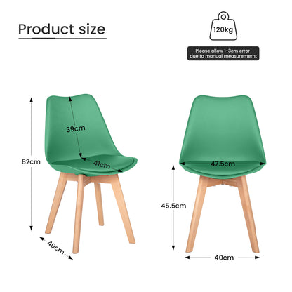 Ensemble de 4 chaises de salle à manger TULIP - Vert lac