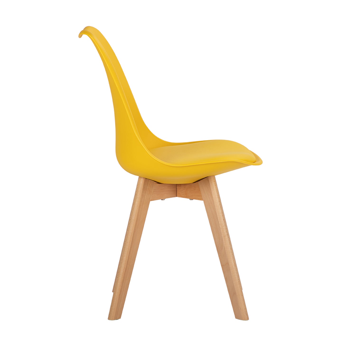 Chaise de Salle à Manger en Bois de Frêne avec Siège en PU - Rouge/Vert/Jaune-TULIP