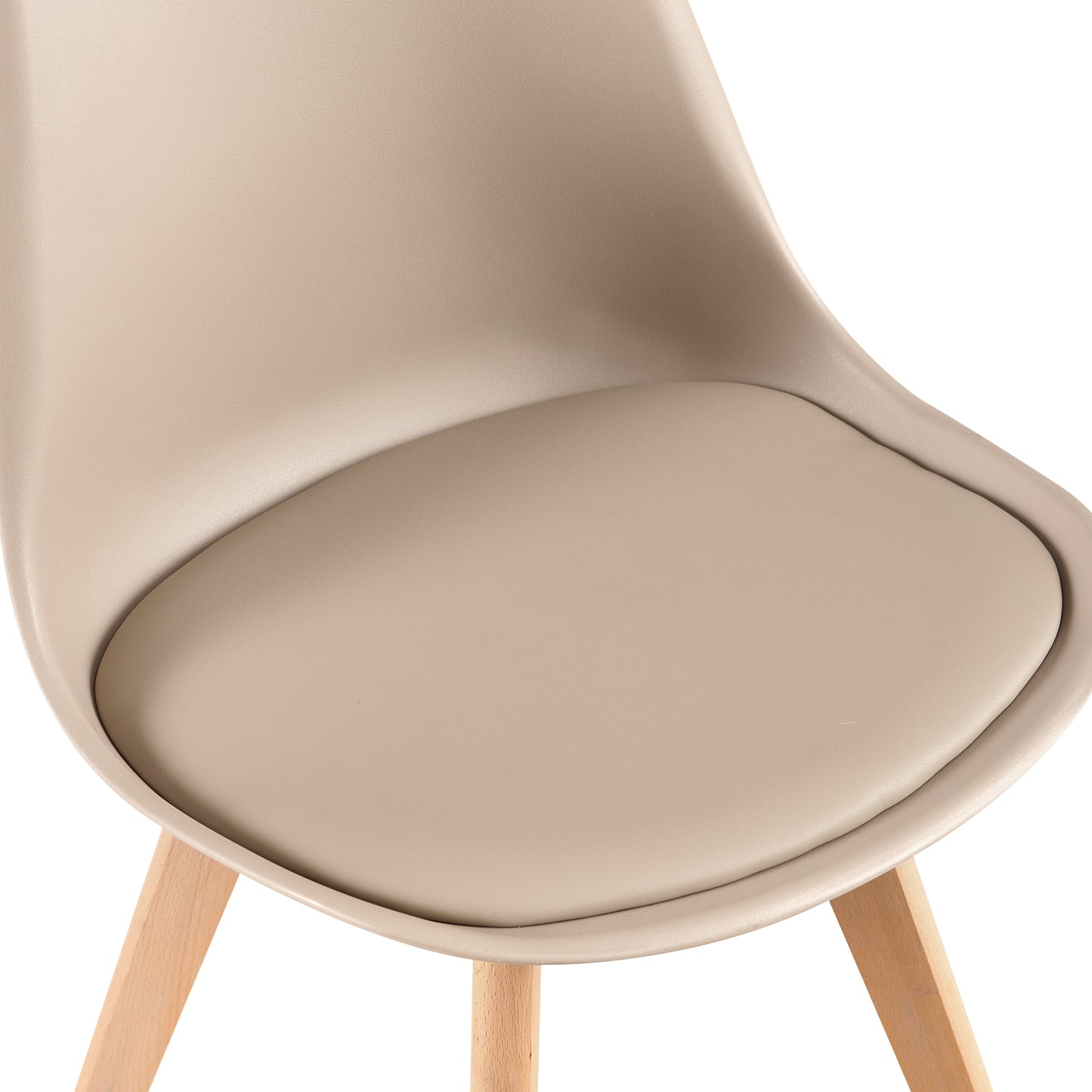 Chaises de salle à manger avec pieds en hêtre Lot de 2/4 - Kaki clair - TULIP