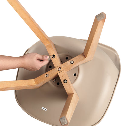 Chaises de salle à manger avec pieds en hêtre Lot de 2/4 - Kaki clair - TULIP