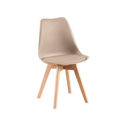 Chaises de salle à manger avec pieds en hêtre Lot de 2/4 - Kaki clair - TULIP