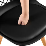 Chaise de salle à manger créative LEYDEN avec pieds en hêtre (lot de 2/4) - Noir/blanc