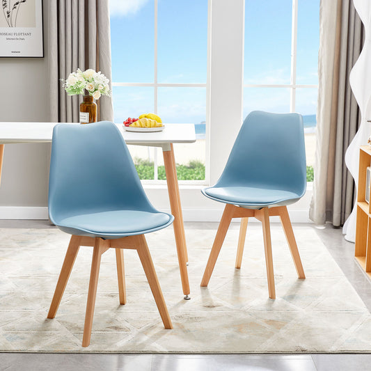 Chaise Scandinave de Salle à Manger en PP - Couleurs variées avec pieds Hêtre-Tulip