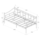 TUNA Canapé-lit Simple en Métal Convient pour matelas 90*190 cm - Noir